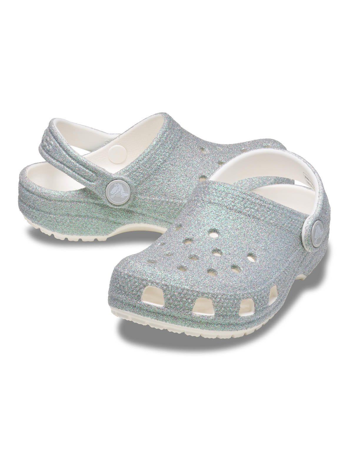 Zueco Niños Grandes Classic Glitter Plateado-3