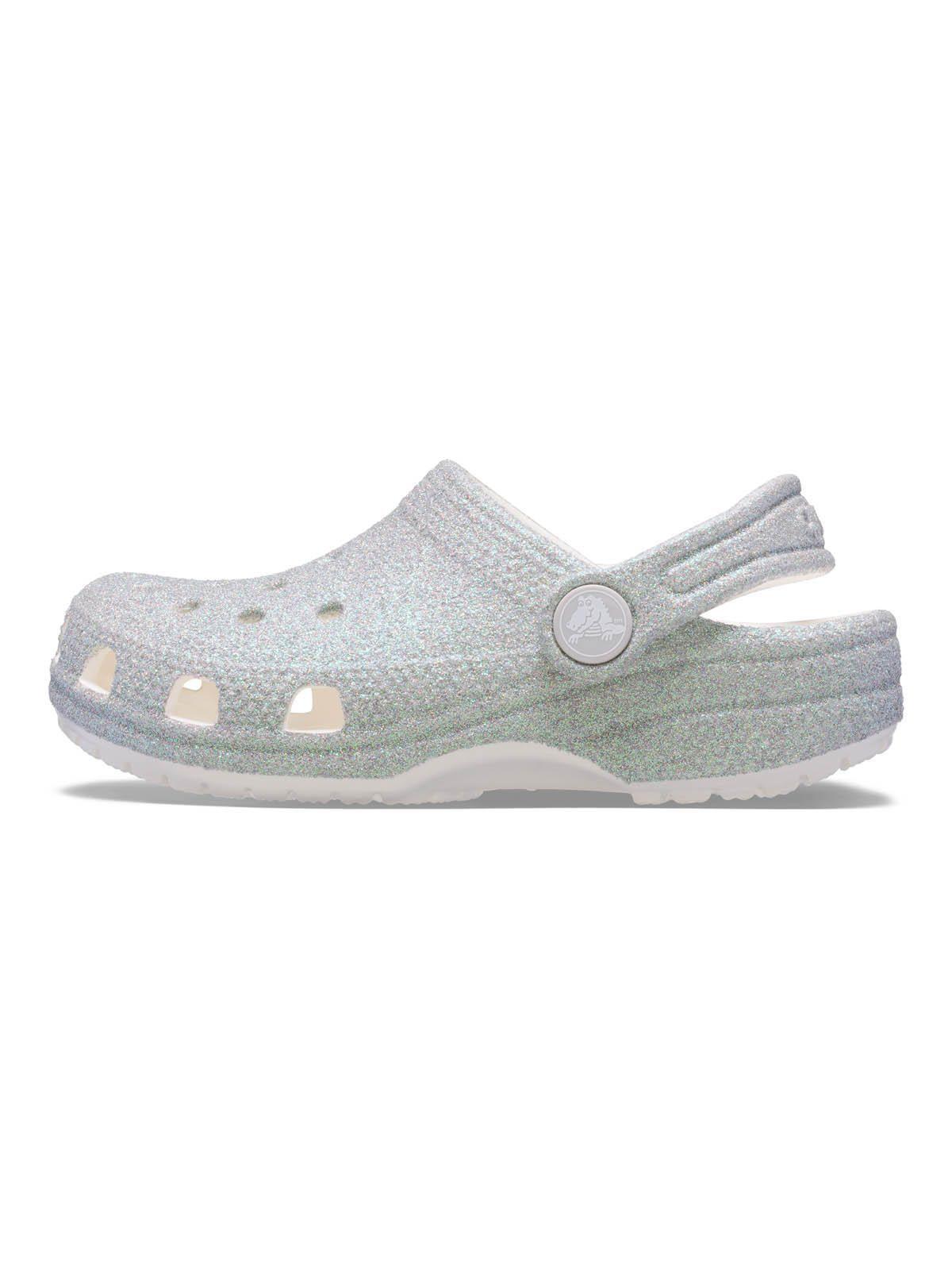Zueco Niños Grandes Classic Glitter Plateado-1