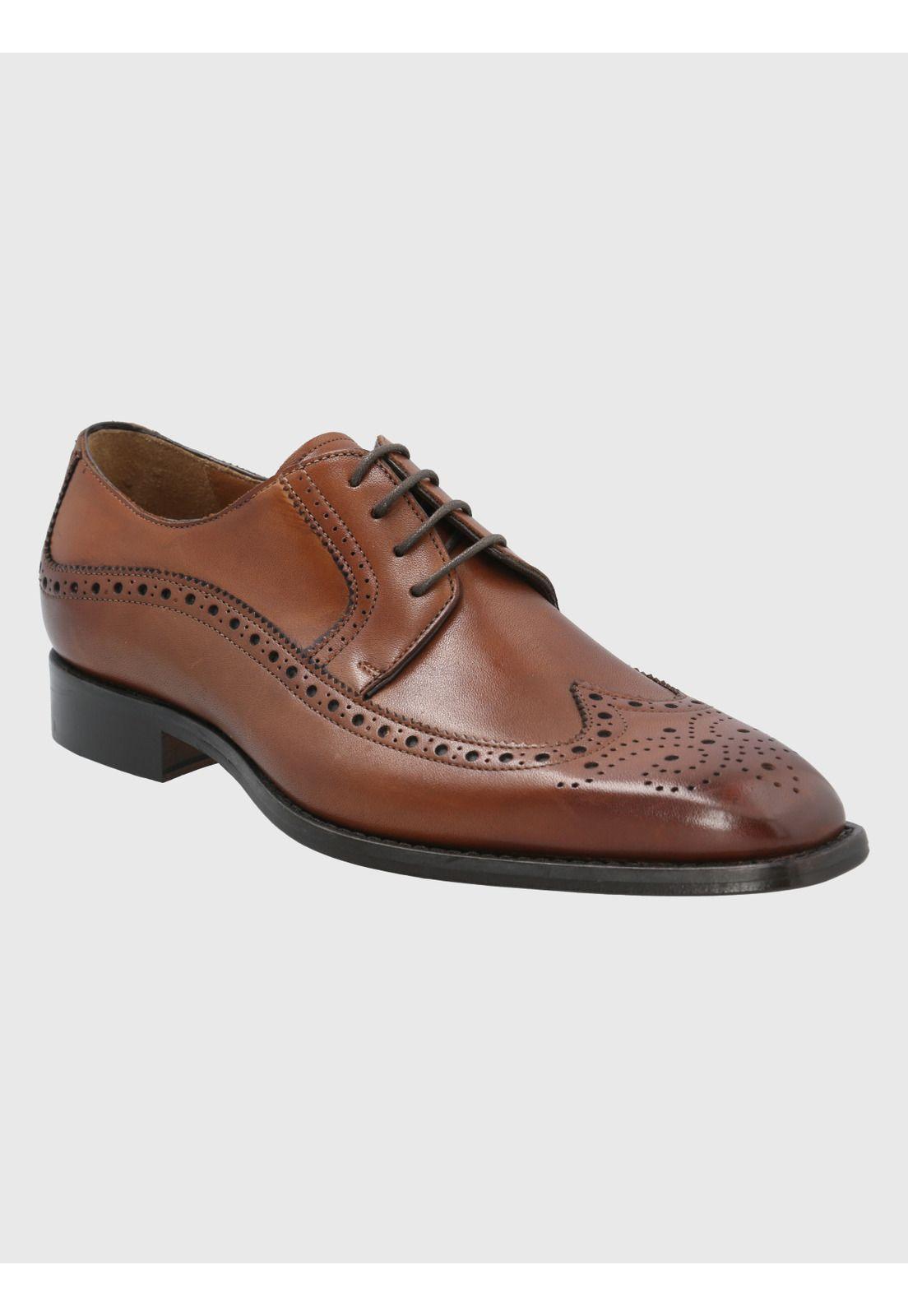 Zapato Cuero Café Hombre Marino -0