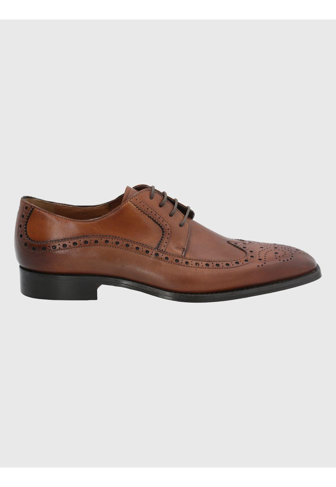 Zapato Cuero Café Hombre Marino -1