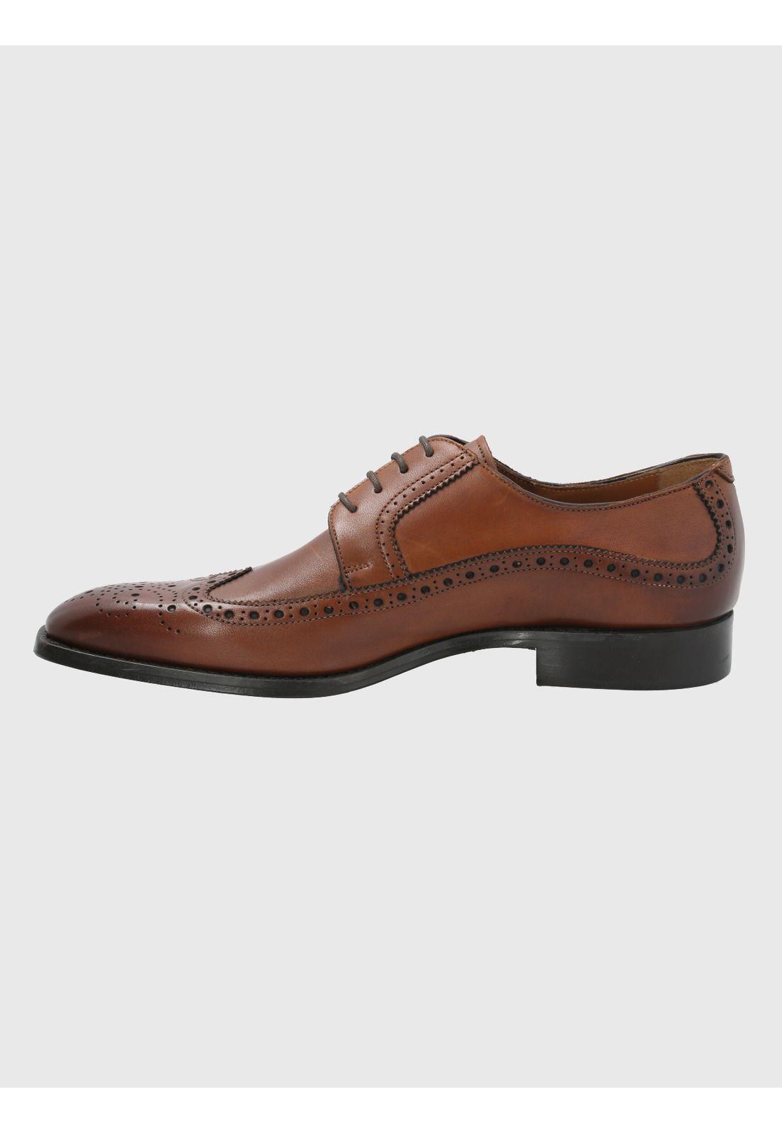 Zapato Cuero Café Hombre Marino -5
