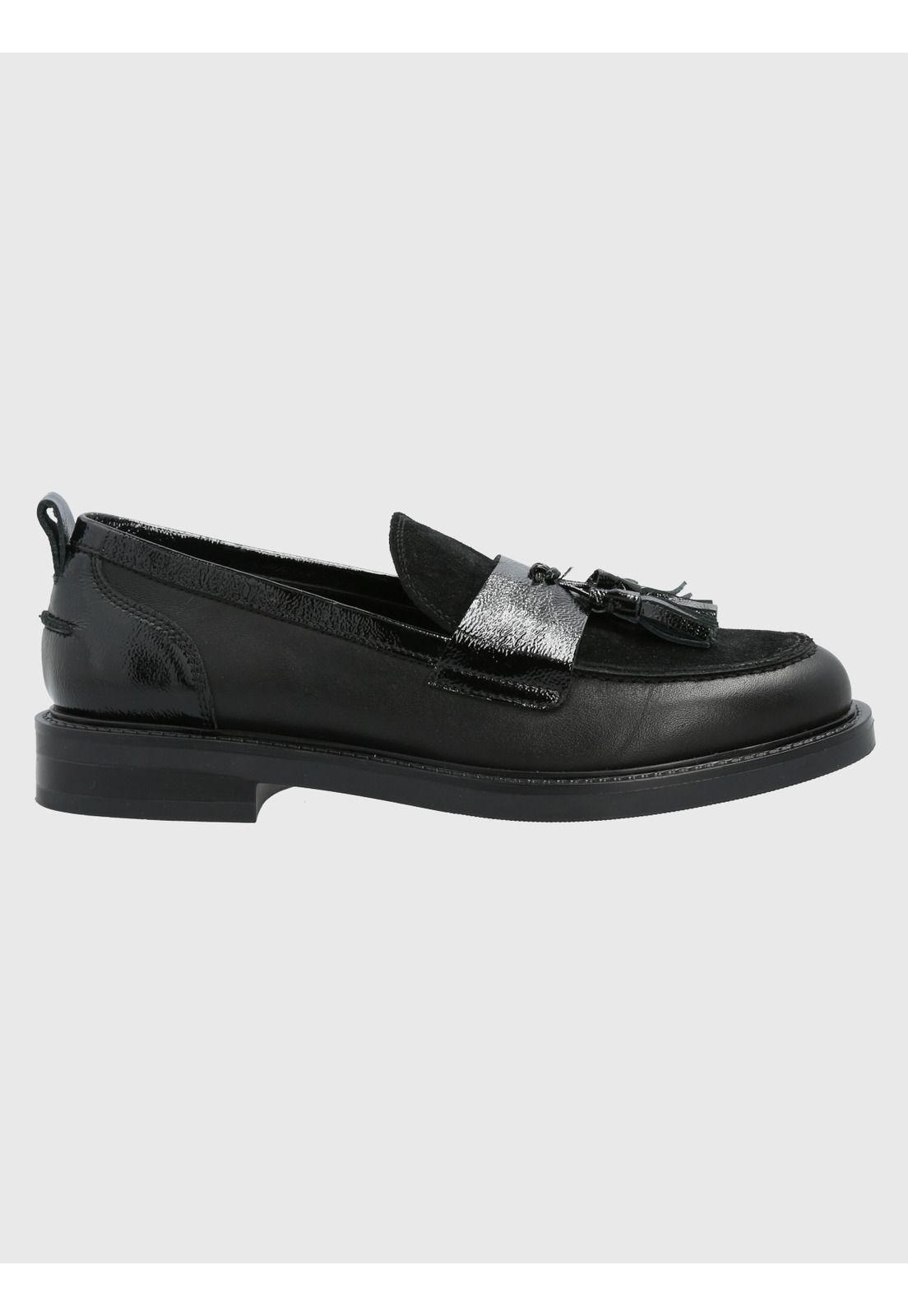 Mocasín Cuero Mujer Wyatt Negro-1