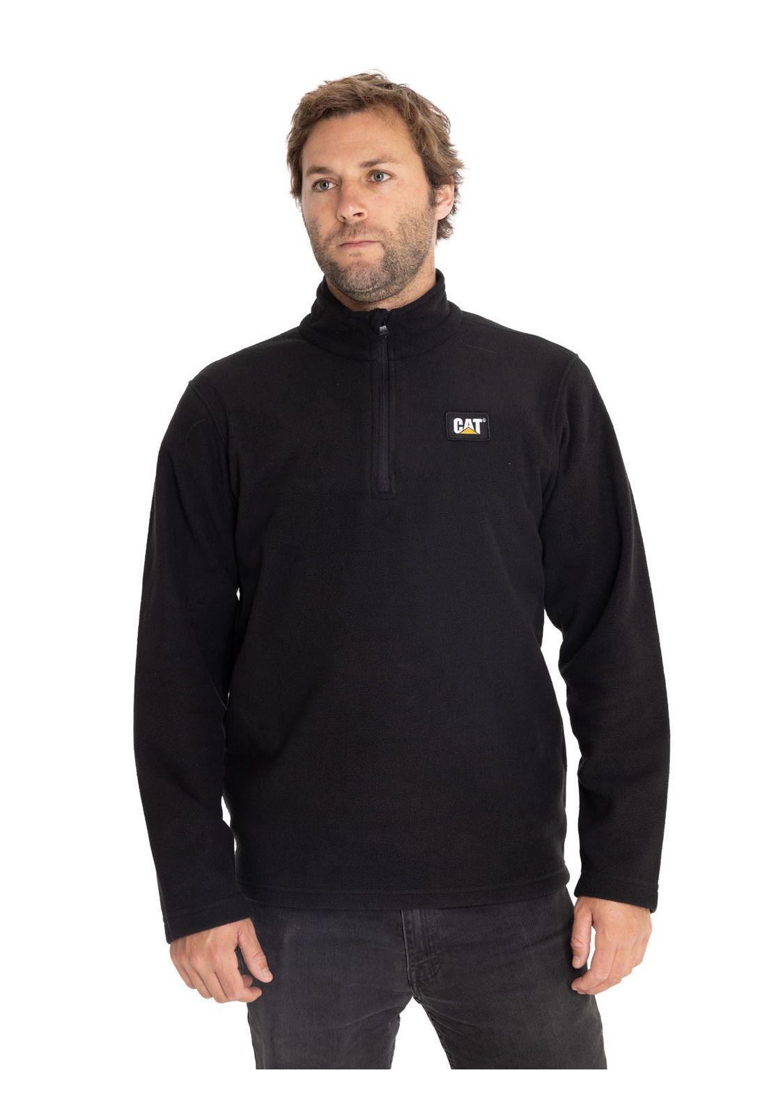 Polar Casual Hombre Microfleece Quarter Zip Negro-0