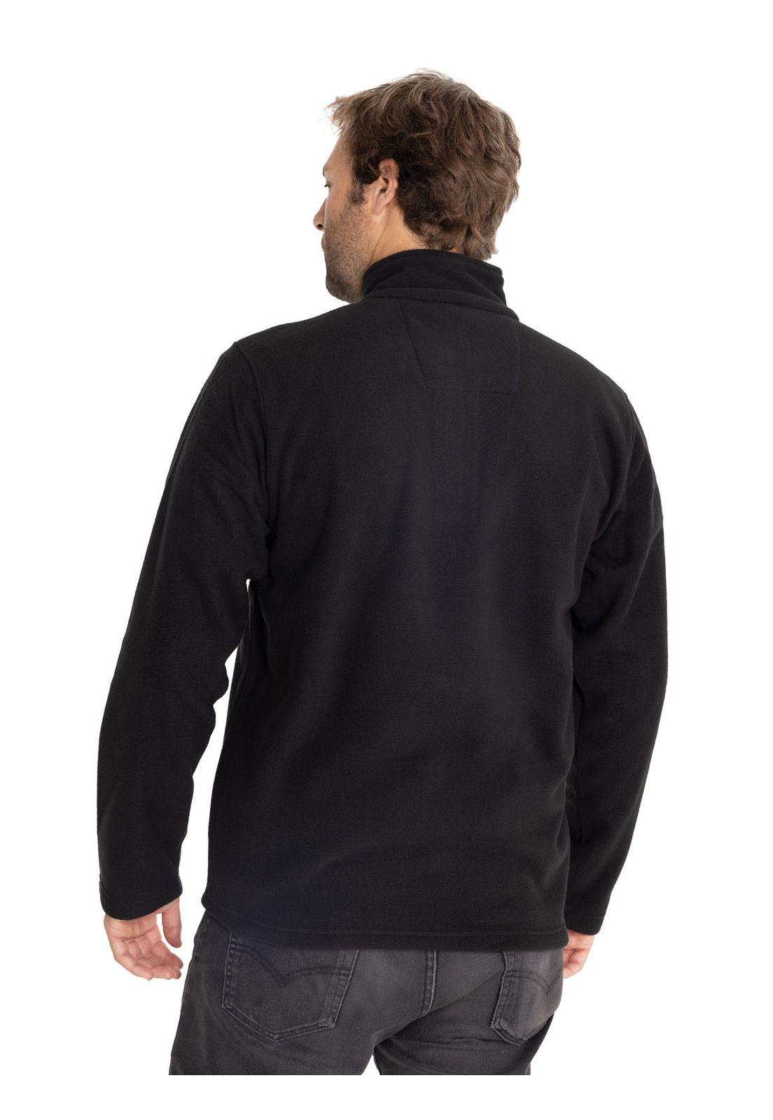 Polar Casual Hombre Microfleece Quarter Zip Negro-1