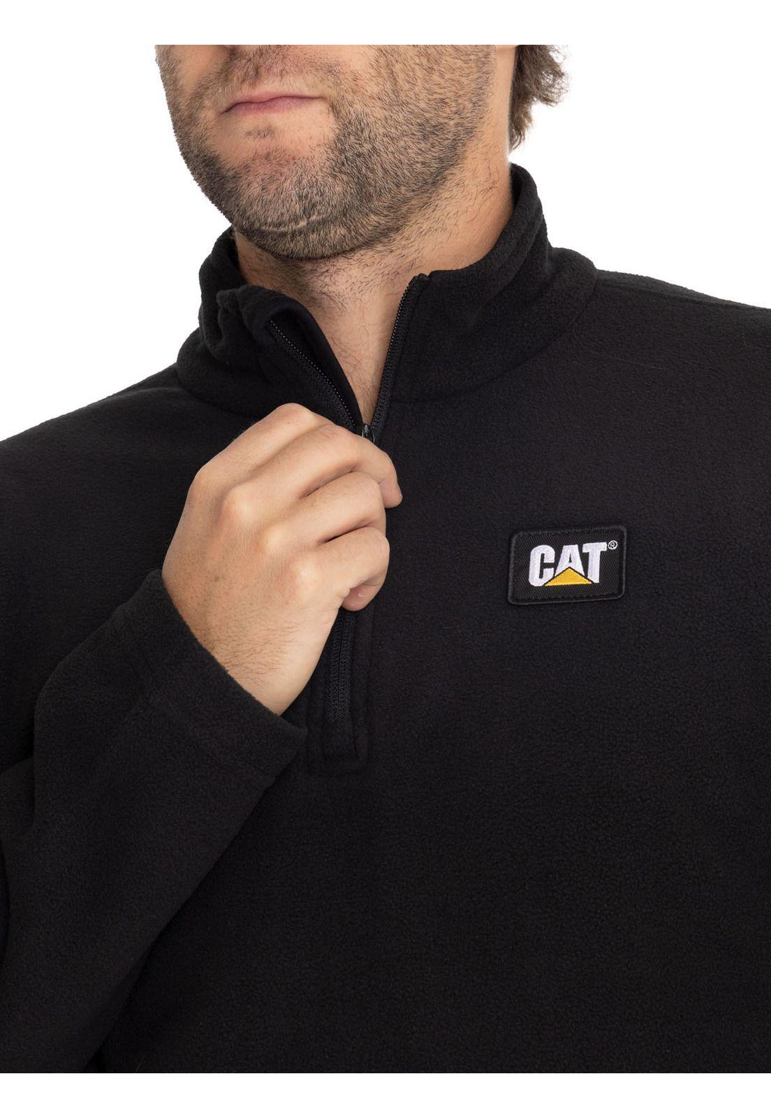 Polar Casual Hombre Microfleece Quarter Zip Negro-4