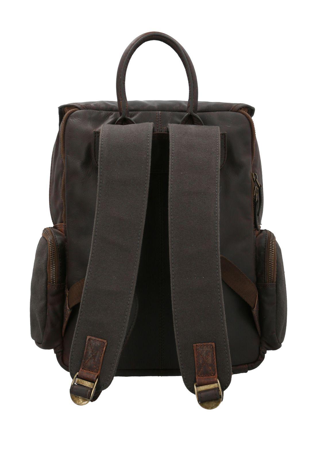 Mochila Cuero Hombre Rcy Bruce Back Gris-2
