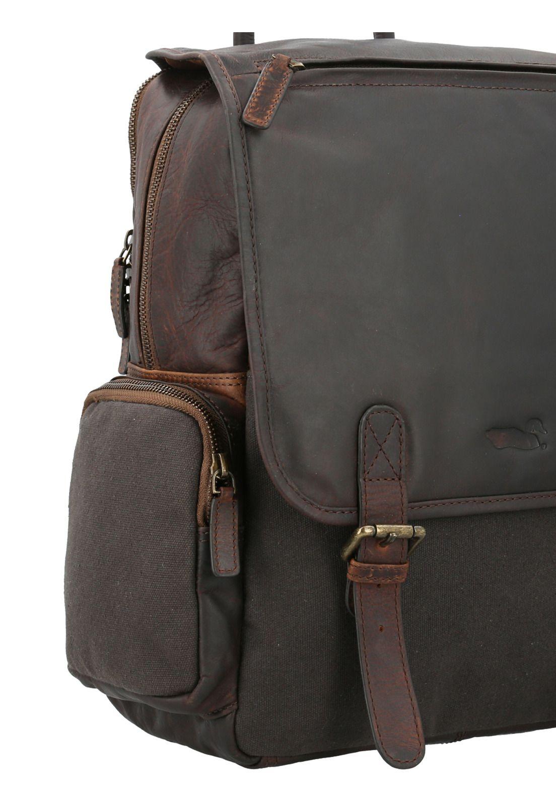 Mochila Cuero Hombre Rcy Bruce Back Gris-3