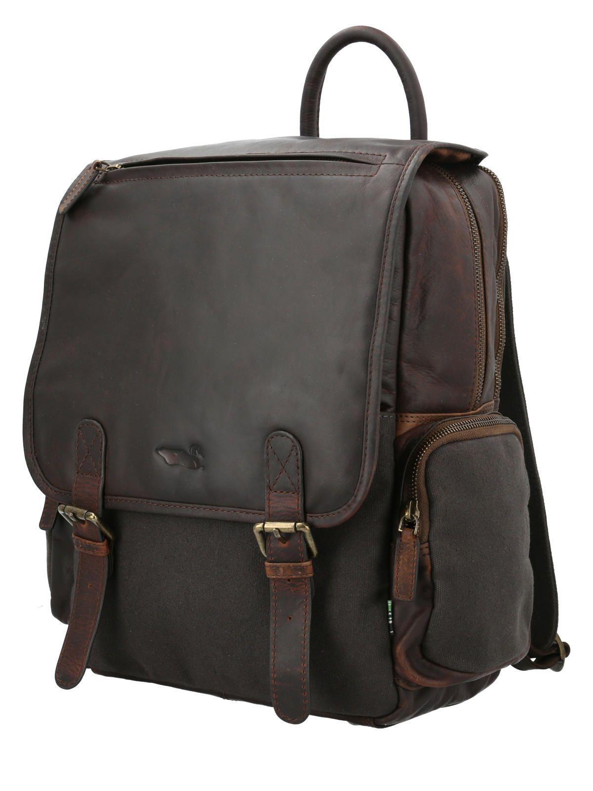Mochila Cuero Hombre Rcy Bruce Back Gris-1