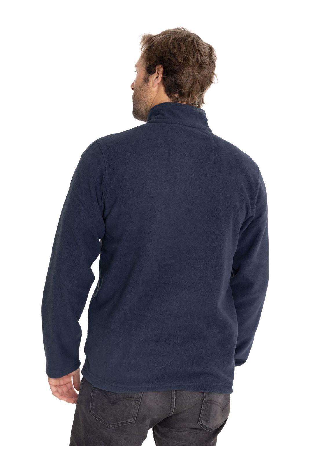 Polar Casual Hombre Microfleece Quarter Zip Azul-1