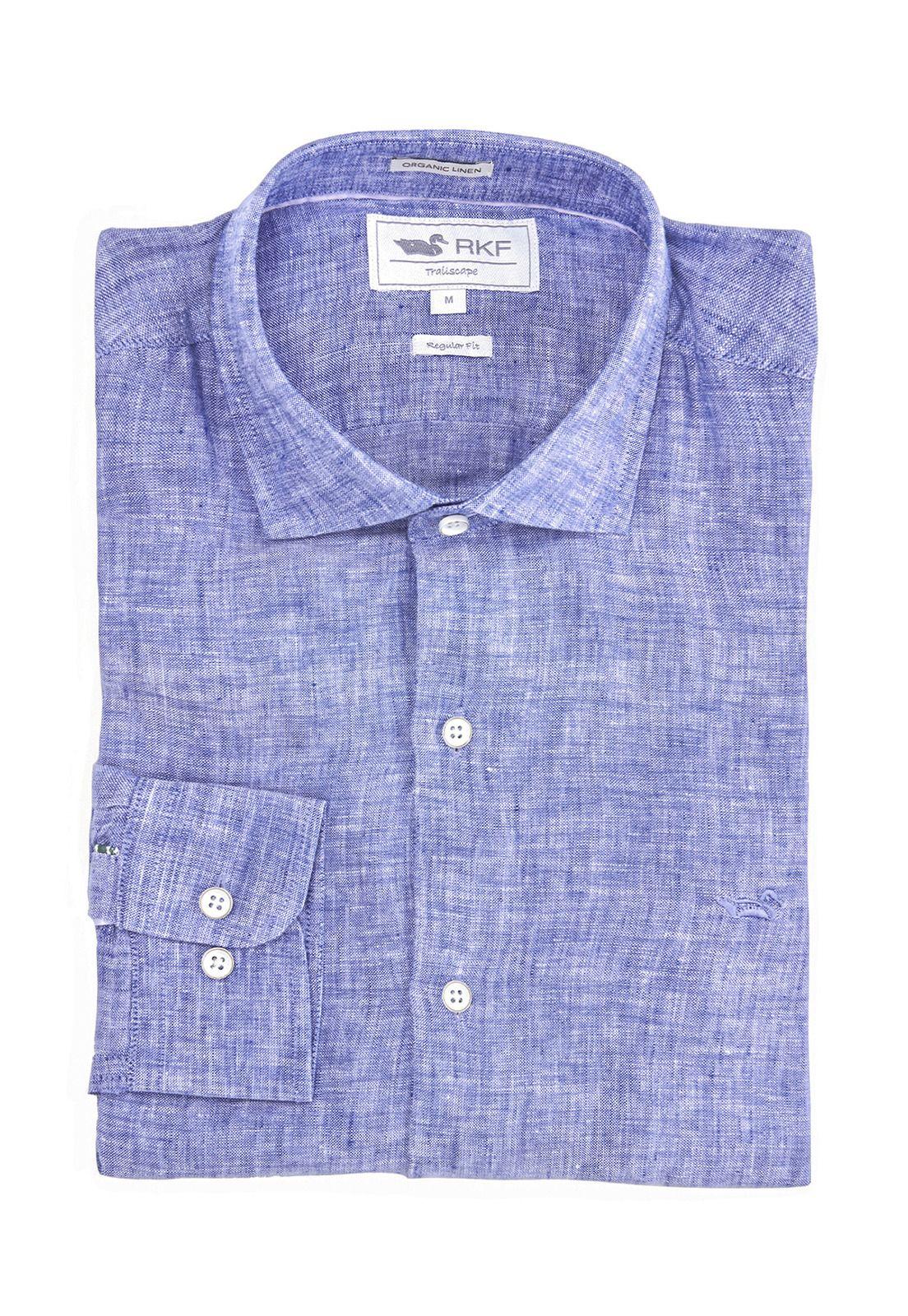 Camisa Lino Orgánico Linen Azul Hombre-0