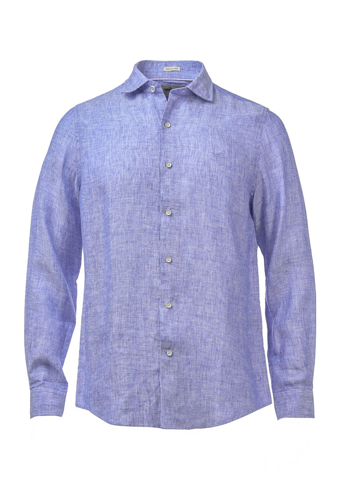 Camisa Lino Orgánico Linen Azul Hombre-1