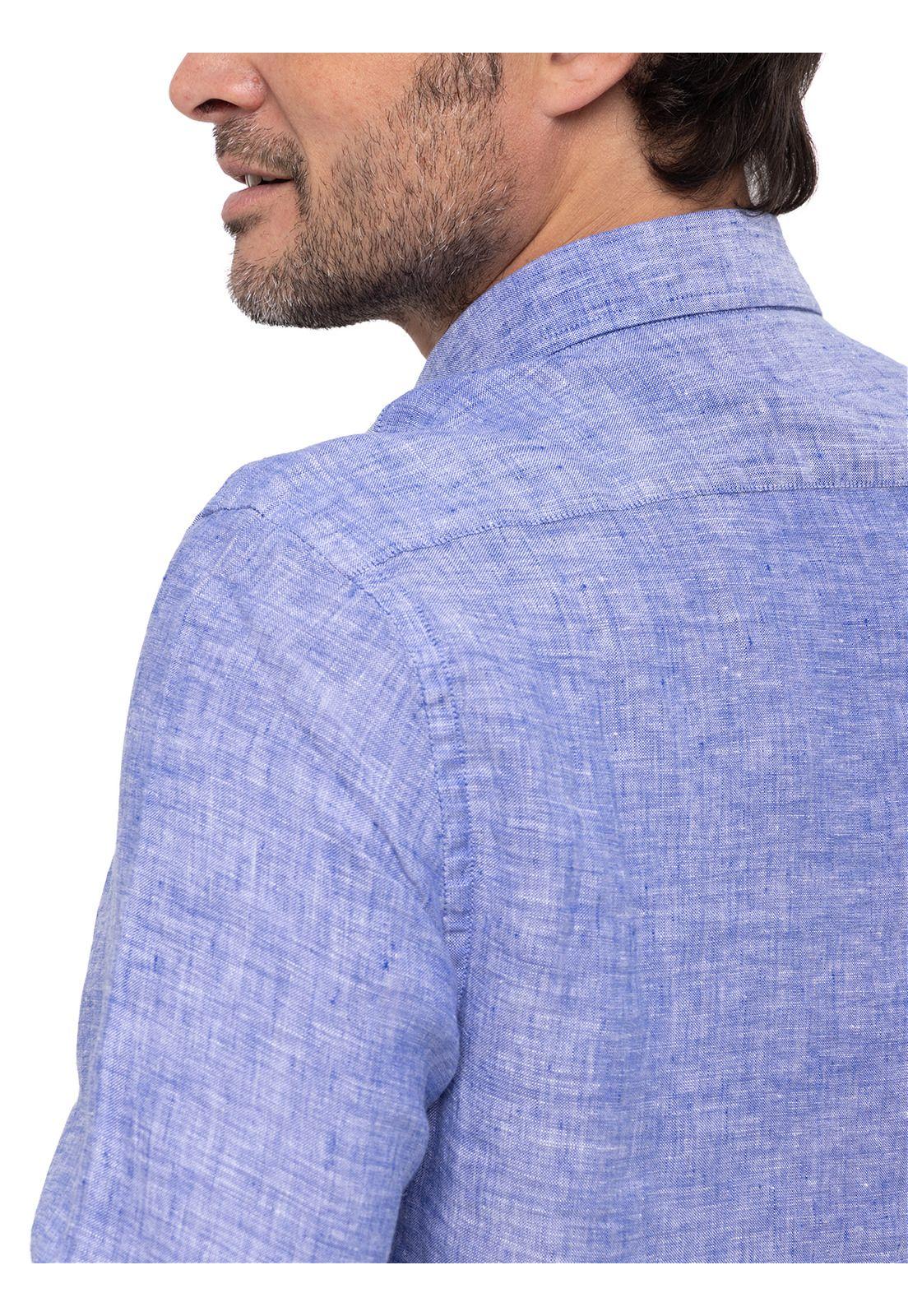 Camisa Lino Orgánico Linen Azul Hombre-5