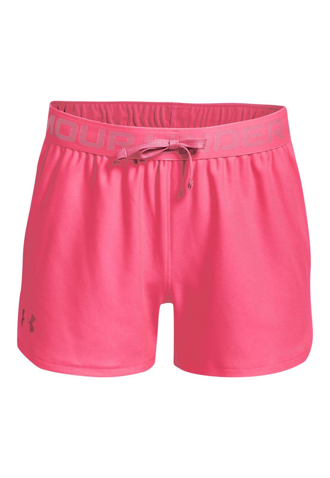 Shorts UA Play Up para niña Rosa-0