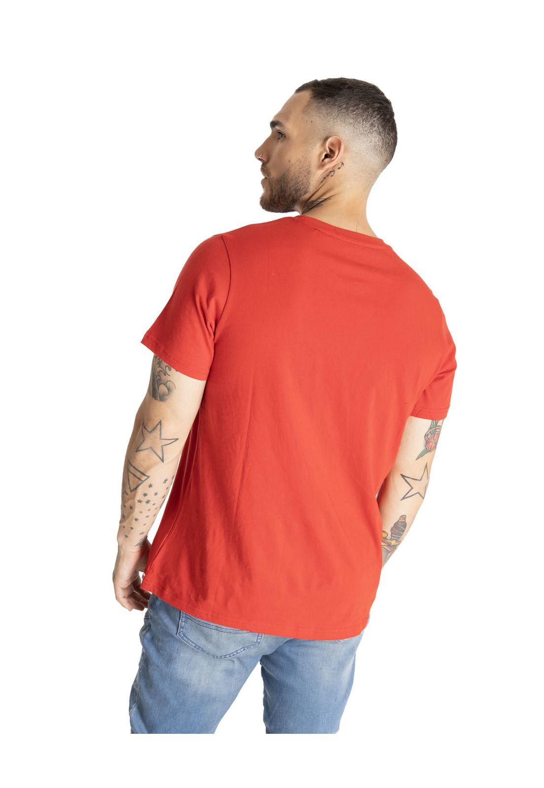 Polera Manga Corta Hombre Foundation Machines Rojo-3