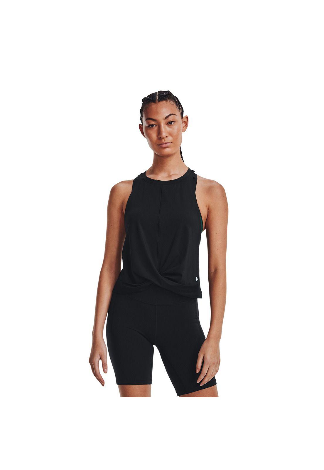 Polera S/M Mujer Armour Tank Twist Negro-2
