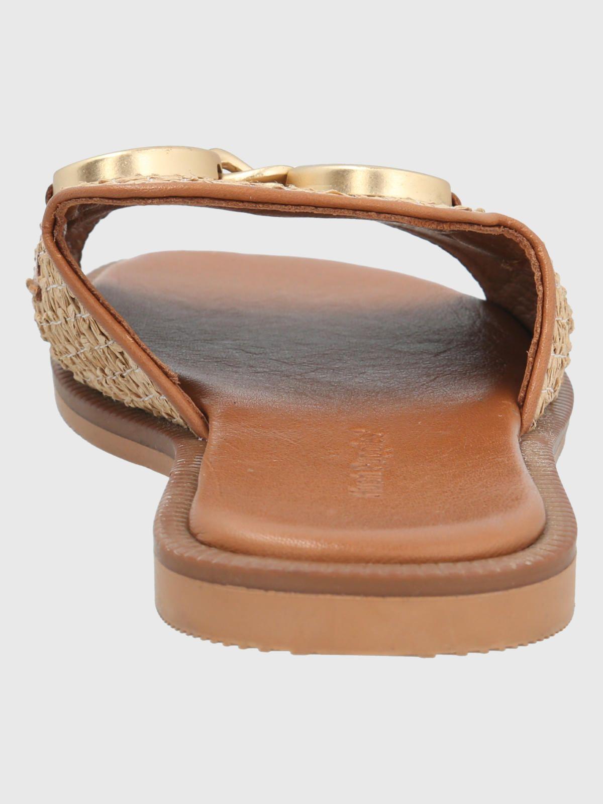 Sandalia Cuero Café Claro Mujer Tegglia -5