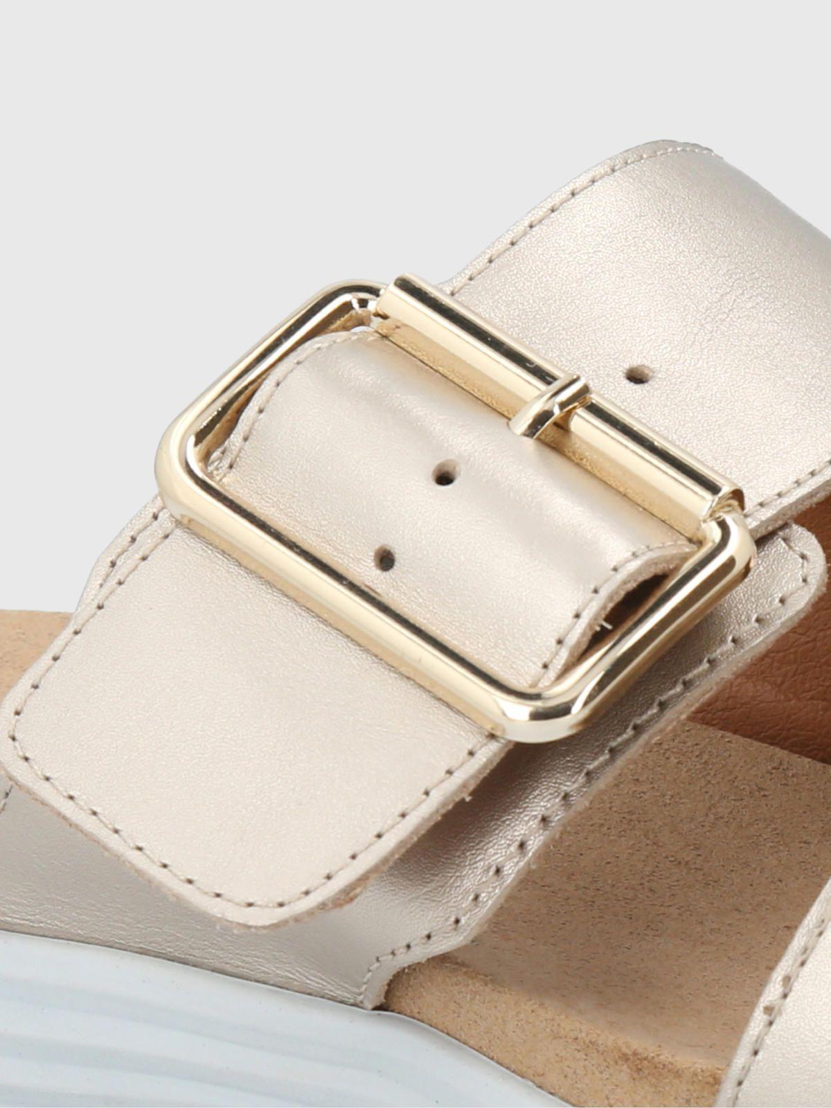 Sandalia Cuero Dorado Mujer Lorry Slide -6