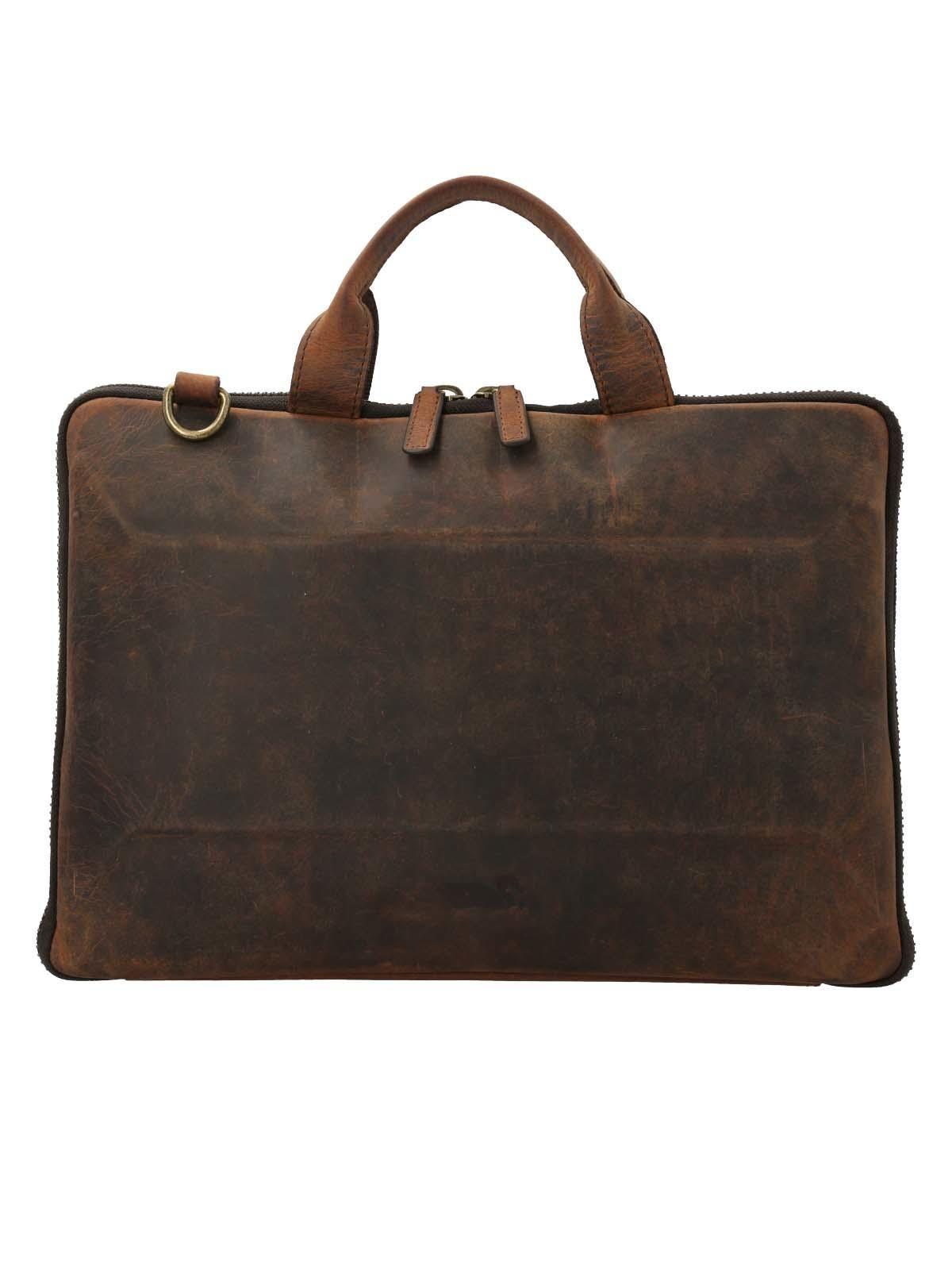 Porta Notebook Cuero Unisex Clark Case Cognac-0