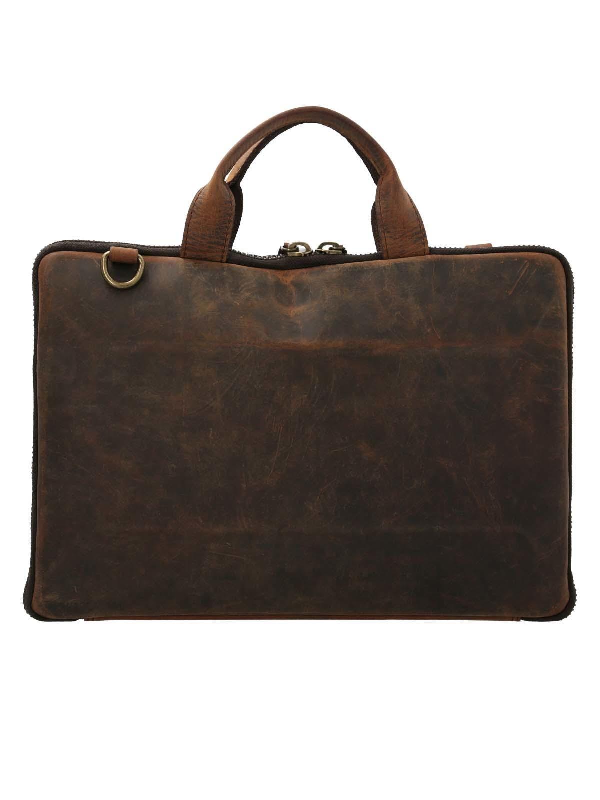 Porta Notebook Cuero Unisex Clark Case Cognac-2