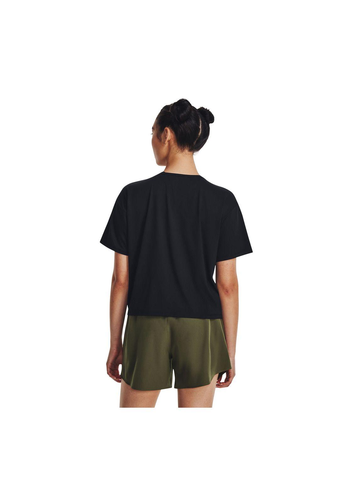 Polera manga corta UA Motion mujer Negro-4