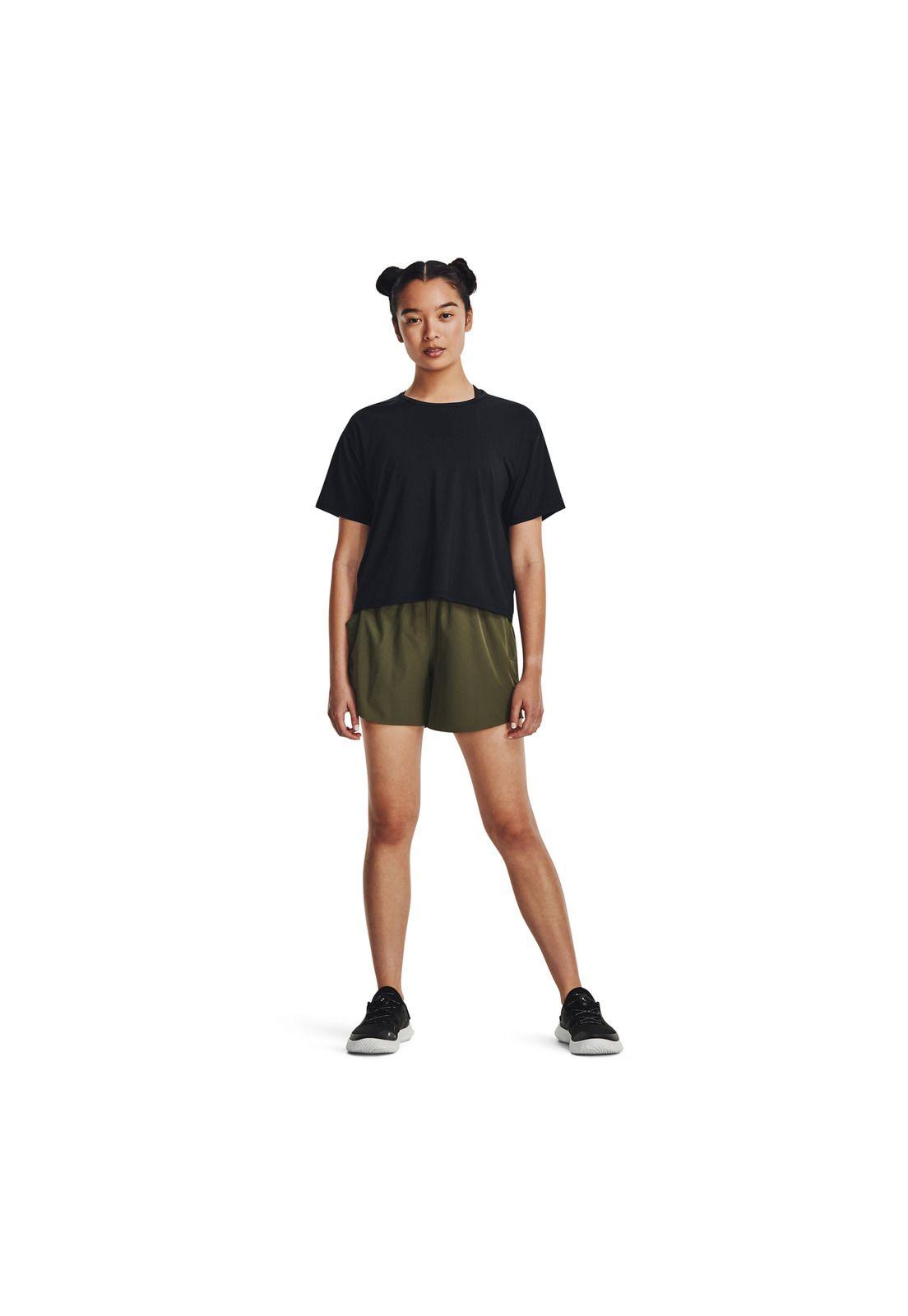 Polera manga corta UA Motion mujer Negro-5