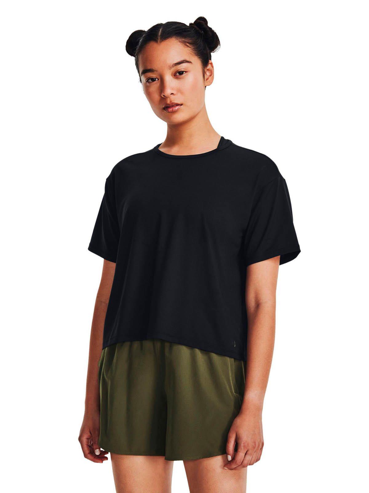 Polera manga corta UA Motion mujer Negro-3