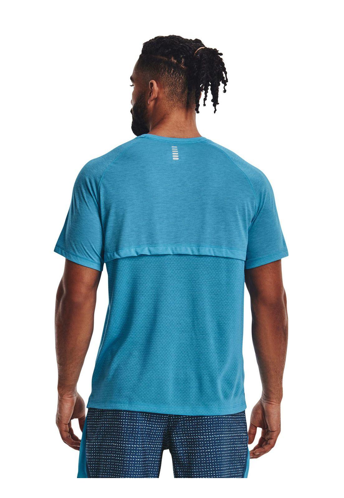 Polera manga corta StreakerRun hombre Azul-4