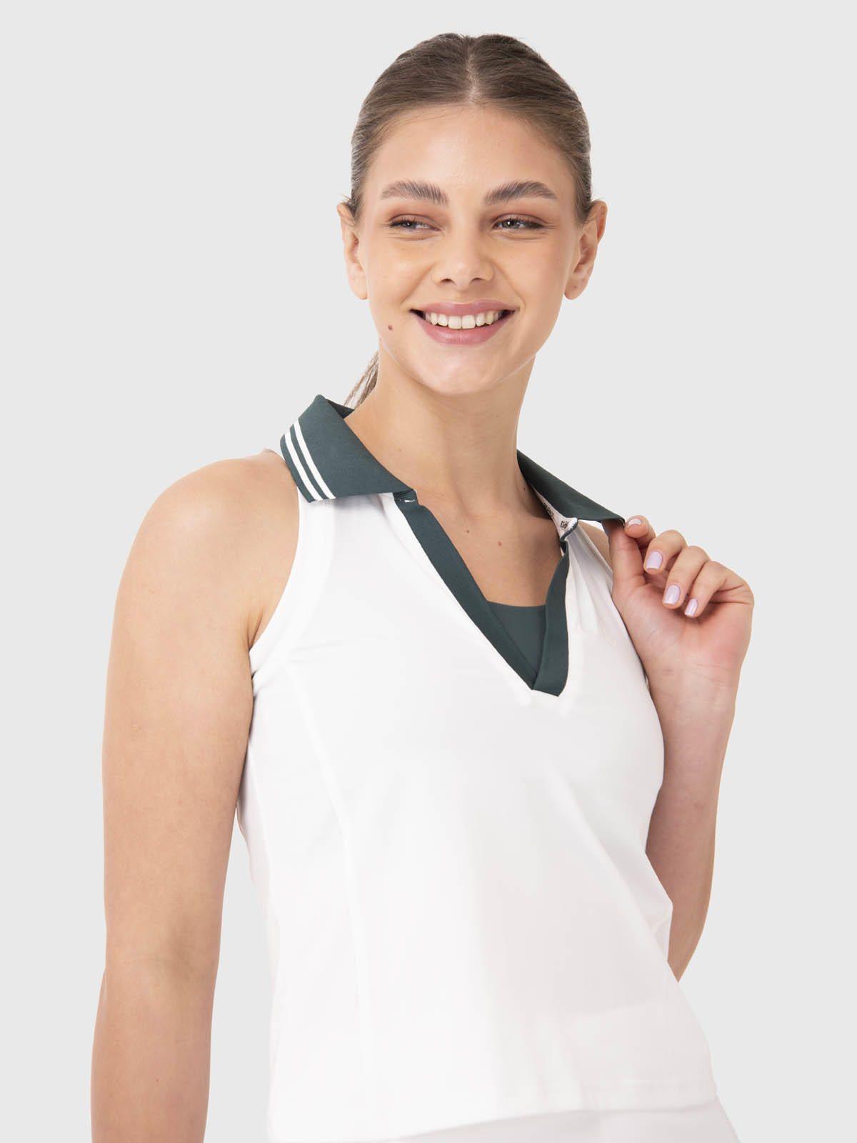 Polera Mujer Polo Crop Blanca-4