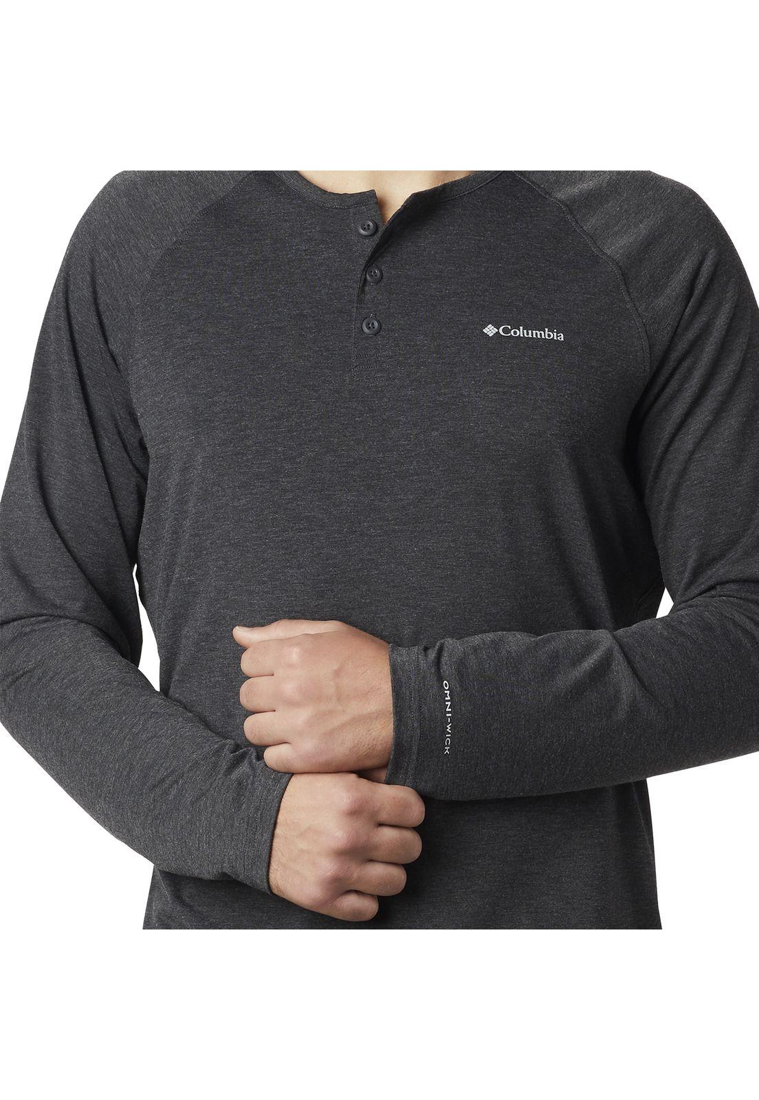 Polera Trail Shaker™ III Henley Grafito-0