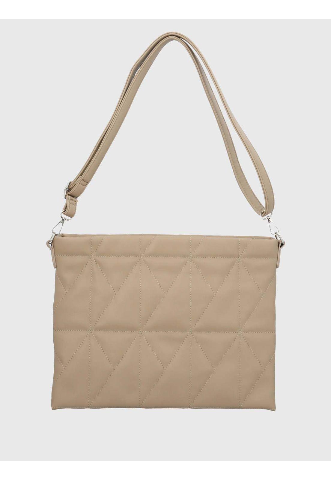 Bolso Notebook Ecocuero Mujer Quilt Beige-2
