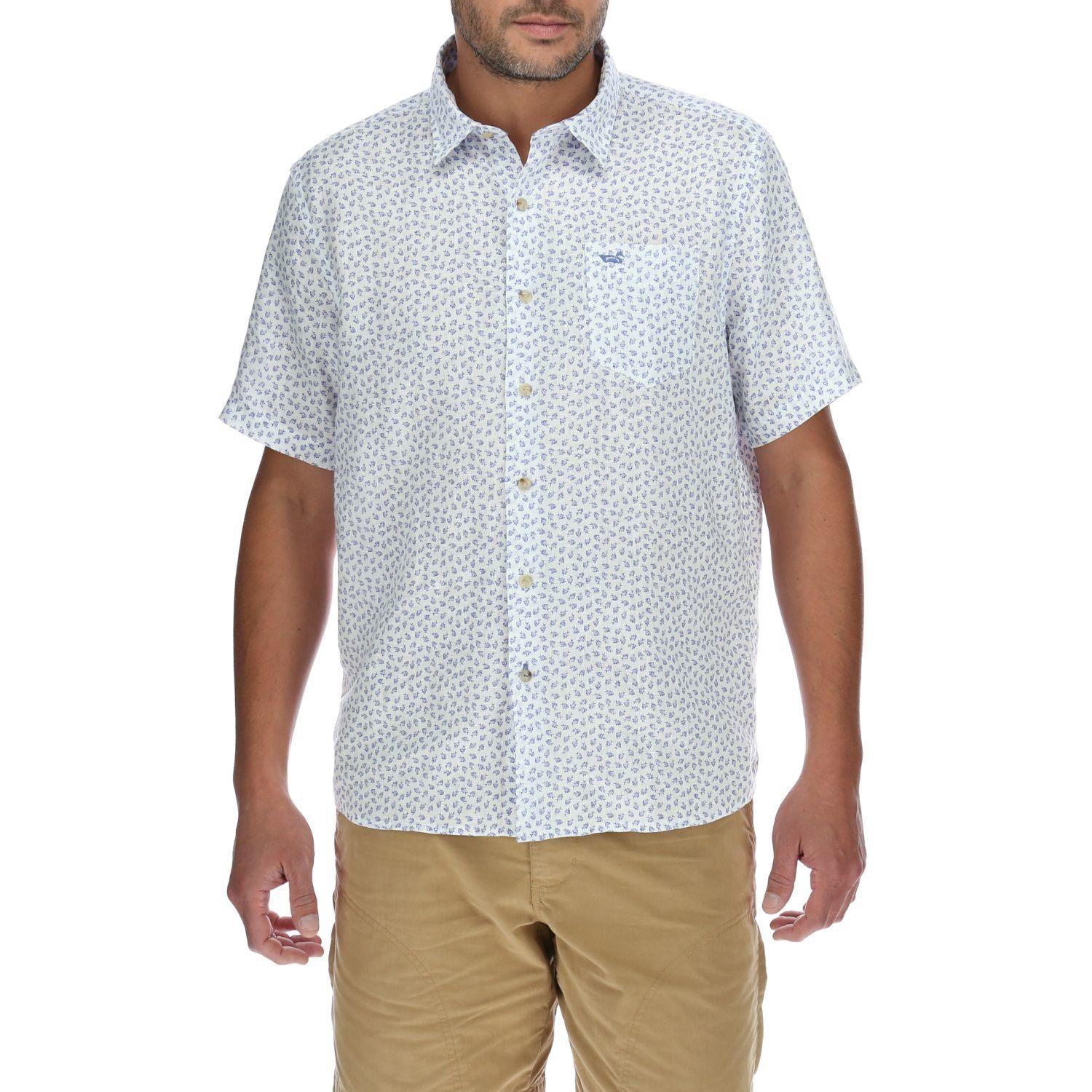 Camisa Lino Hombre Linenprint Blanco Rockford-0