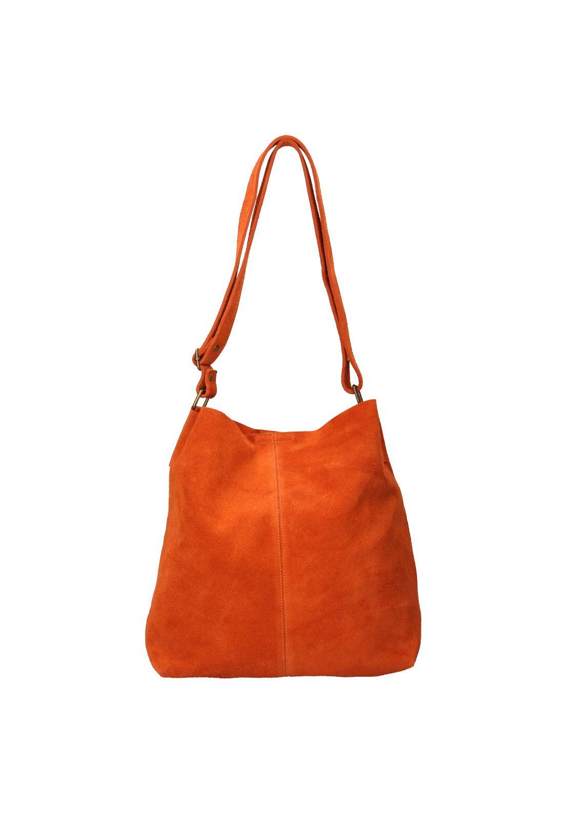 Cartera Cuero Mujer Buzet Hobo Naranja-2