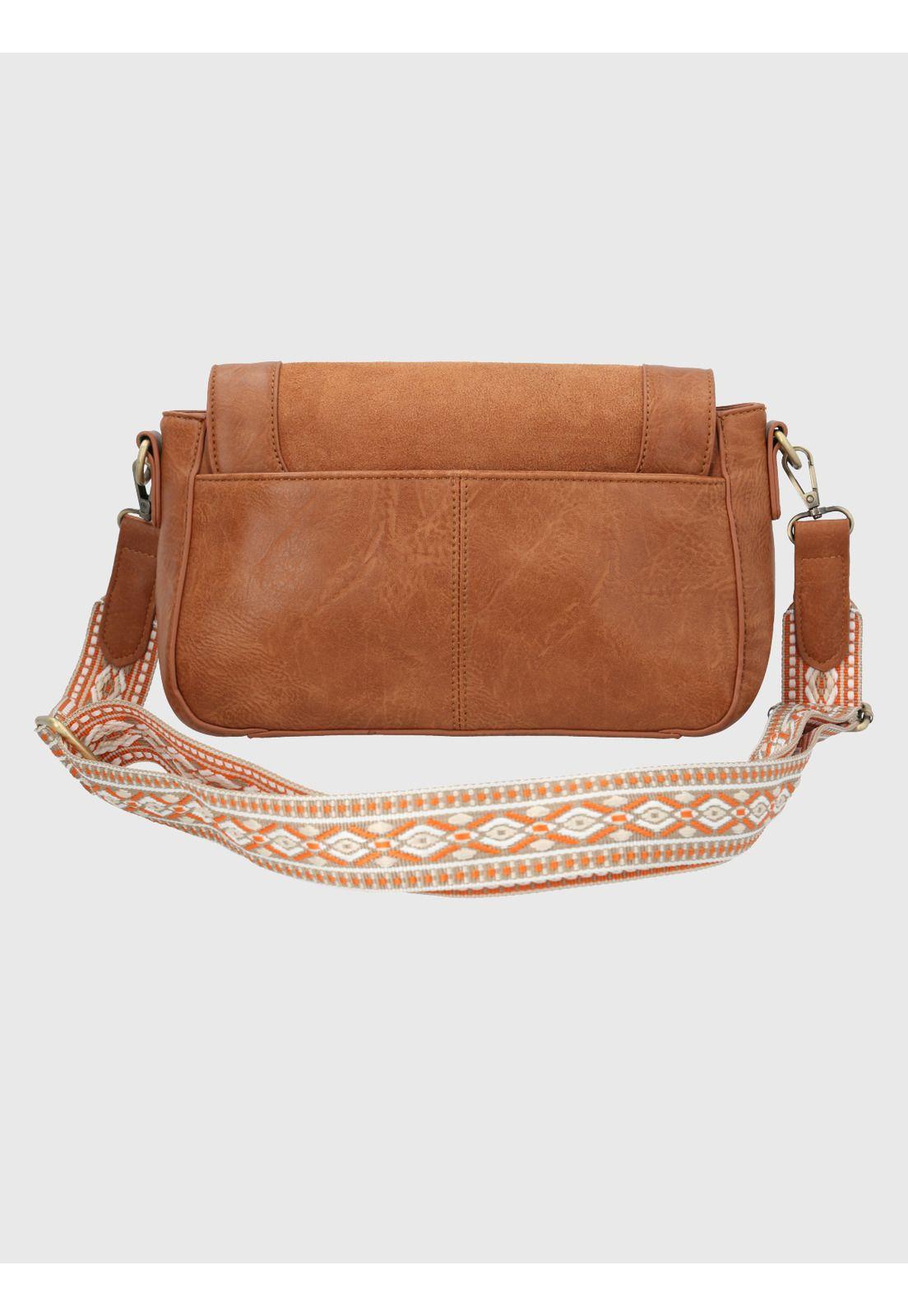 Cartera Ecocuero Caramelo Luck Cross Mujer-2