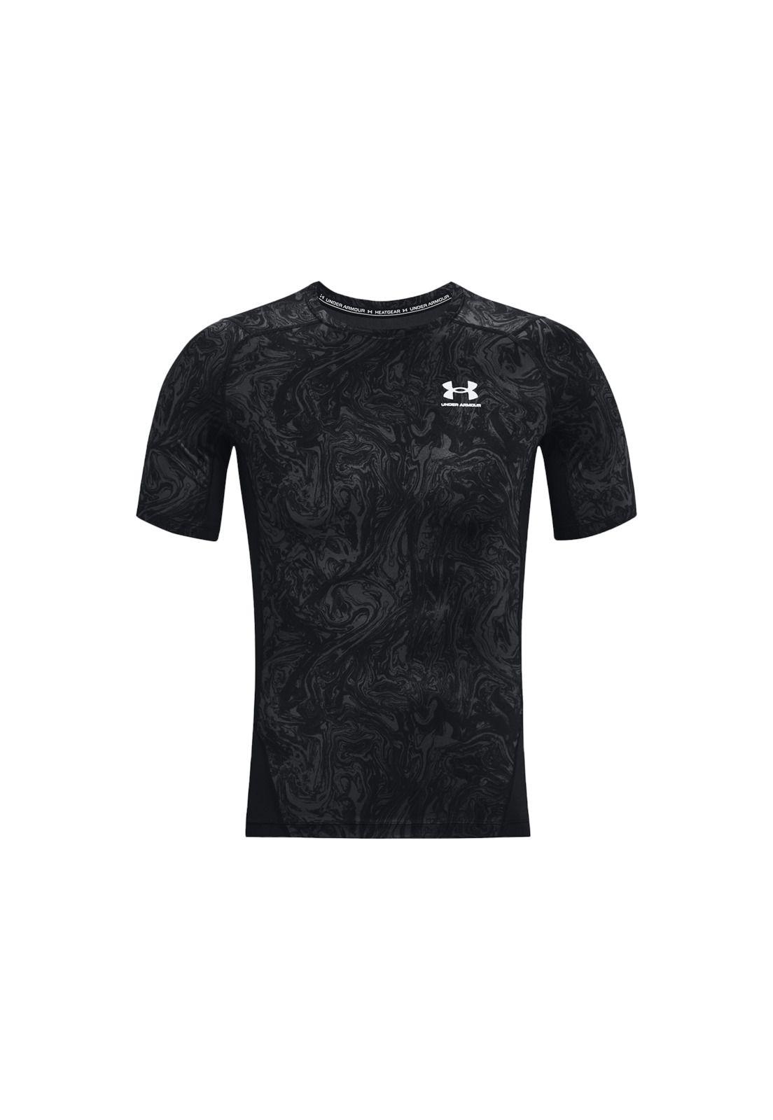 Polera Hombre Hg Armour Comp Print Negro-0