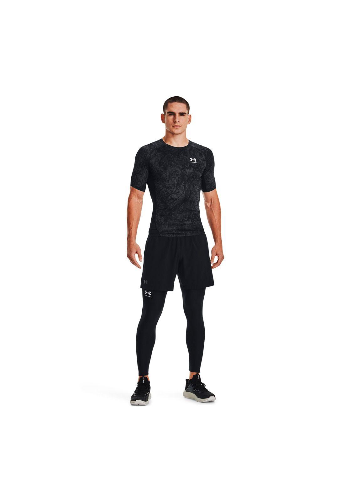 Polera Hombre Hg Armour Comp Print Negro-4
