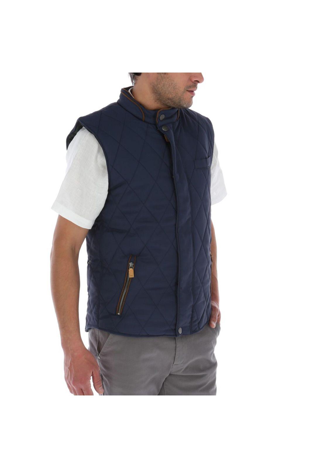 Parka Sin Mangas Hombre Nylon Rhombo Azul Marino-3