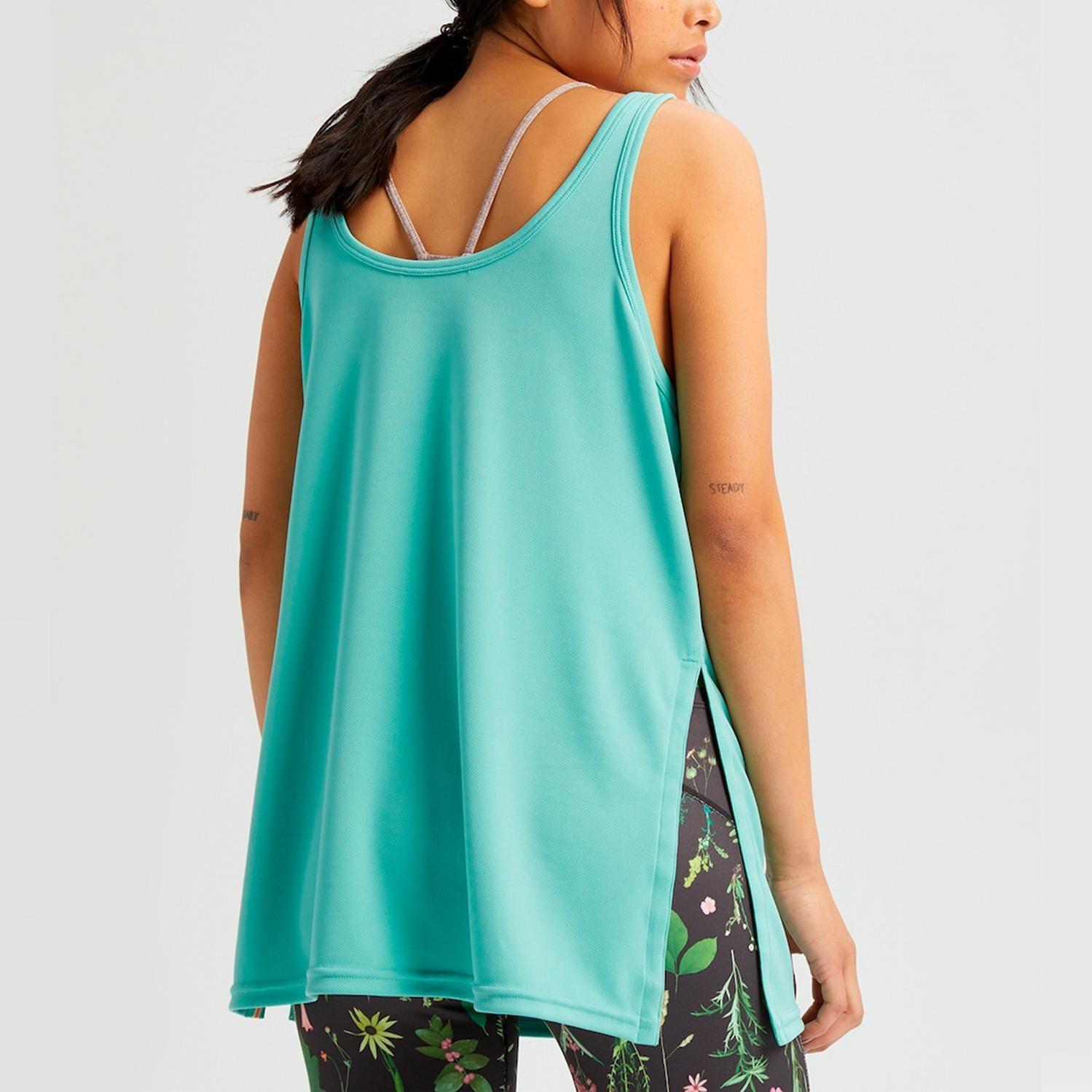 Polera S/M Polyester Mujer W Luxemore Slit Tk Celeste Burton-2