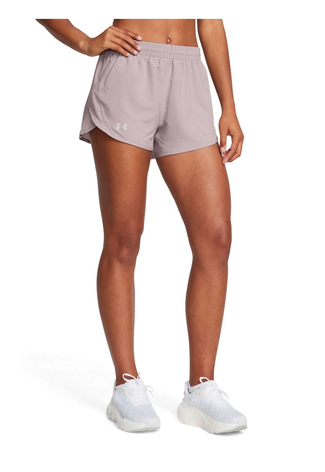 Shorts UA Fly-By de 3" para mujer Gris-3