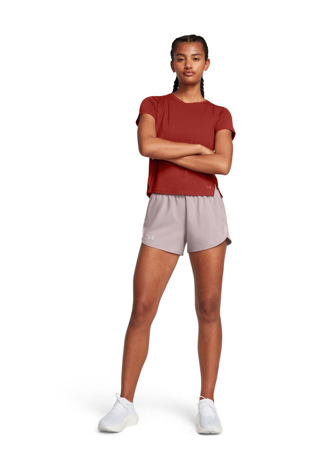 Shorts UA Fly-By de 3" para mujer Gris-5