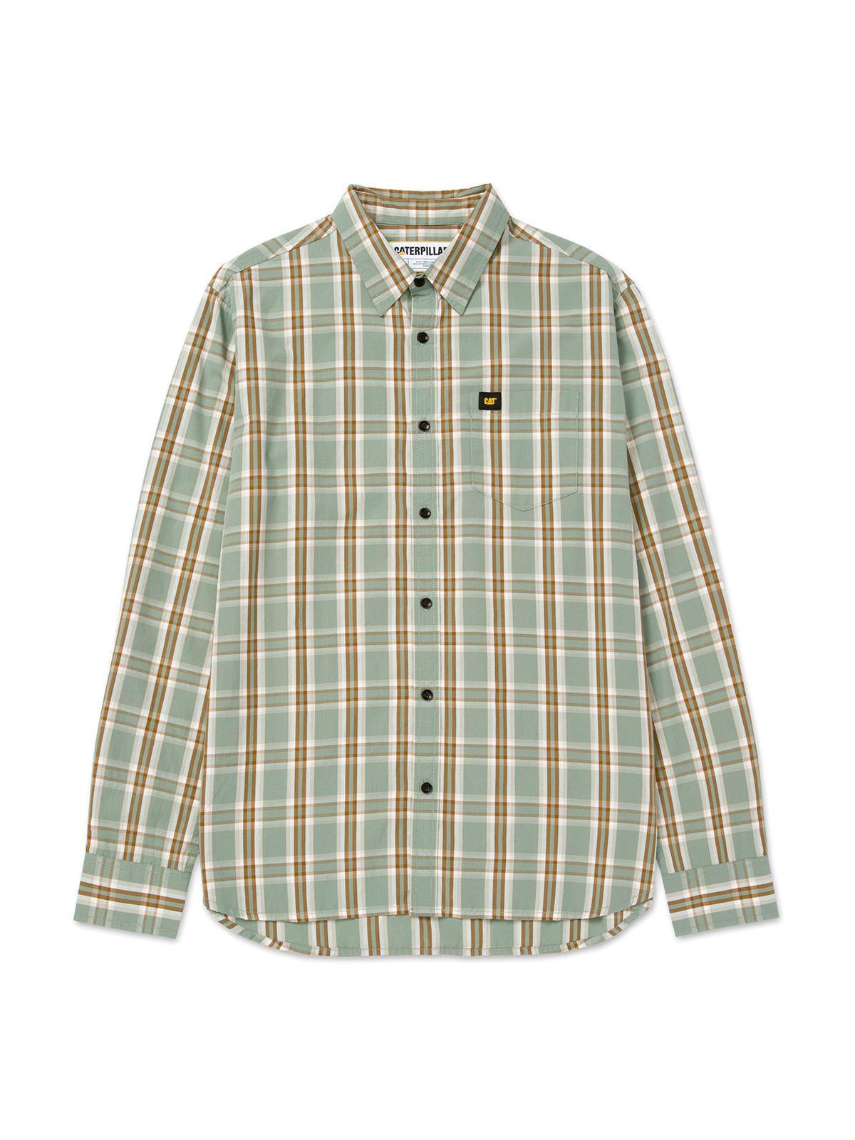 Camisa Manga Corta Hombre Plaid Poplin Verde-0