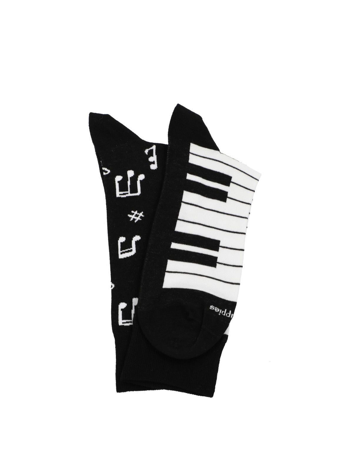 Calcetín Algodón Hombre Diff Piano Negro-2