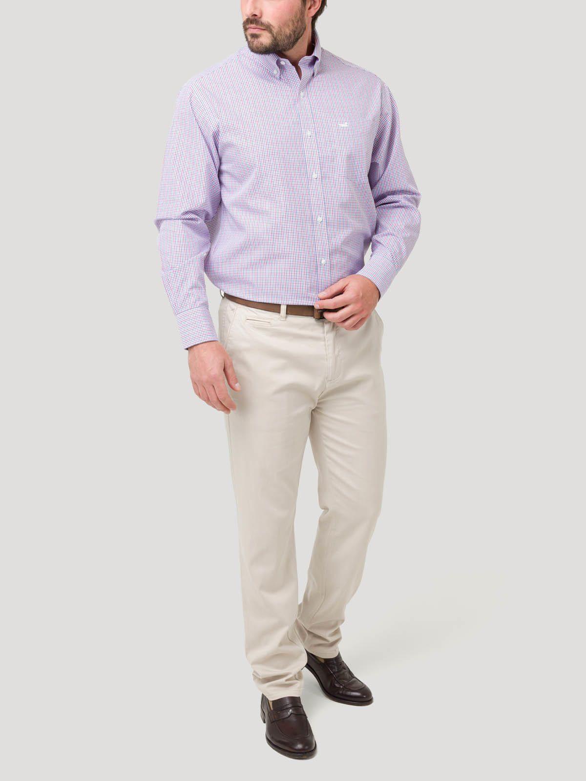 Camisa Libre de Arrugas Algodón Blanco Hombre-7