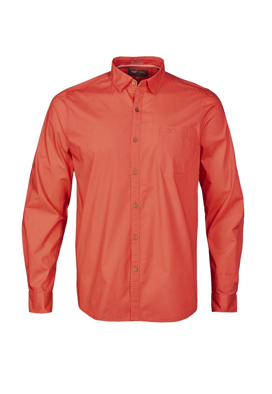 Camisa Algodón Orgánico Hombre Galiton Naranjo-0