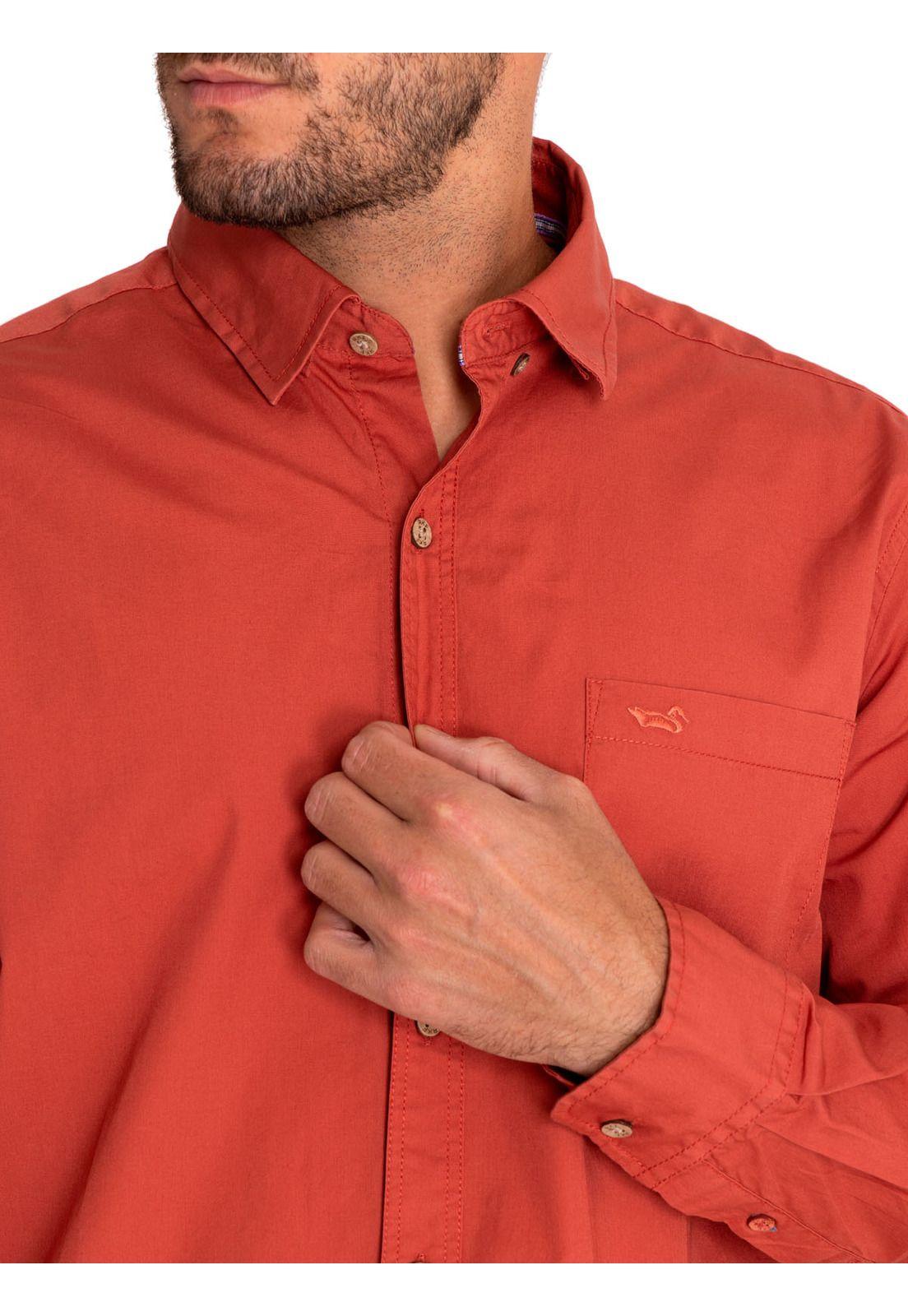 Camisa Algodón Orgánico Hombre Galiton Naranjo-7