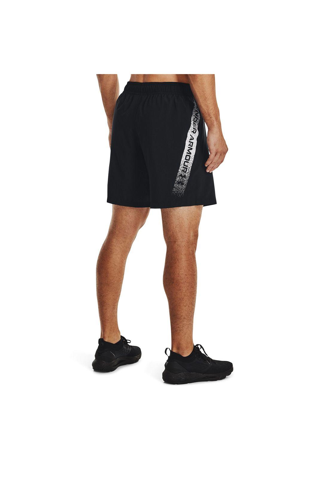 Short Hombre Woven Graphic Negro-3