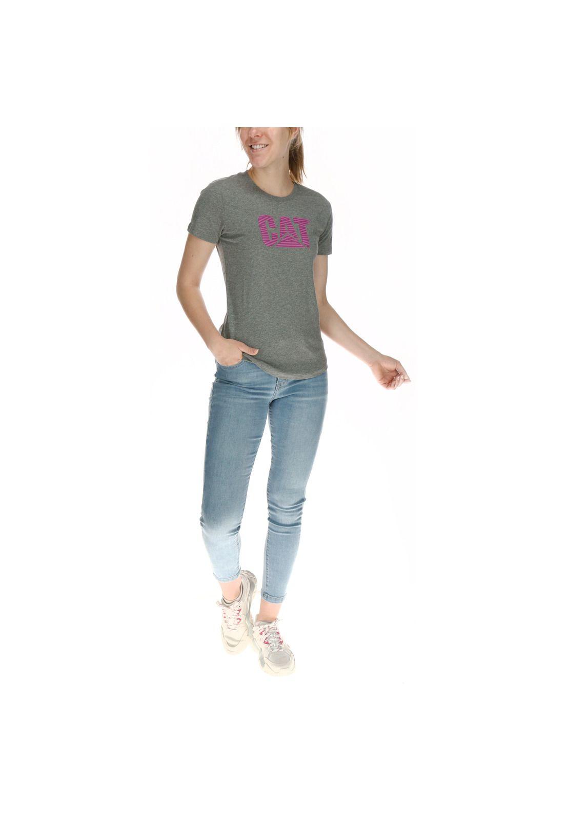 Polera Mujer Logo Gris-3