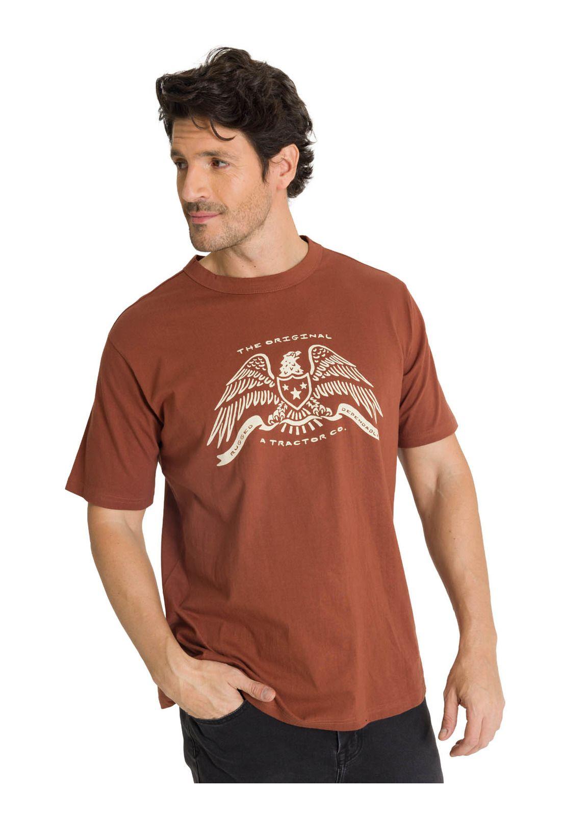 Polera Manga Corta Hombre Roam Free Terracota-0