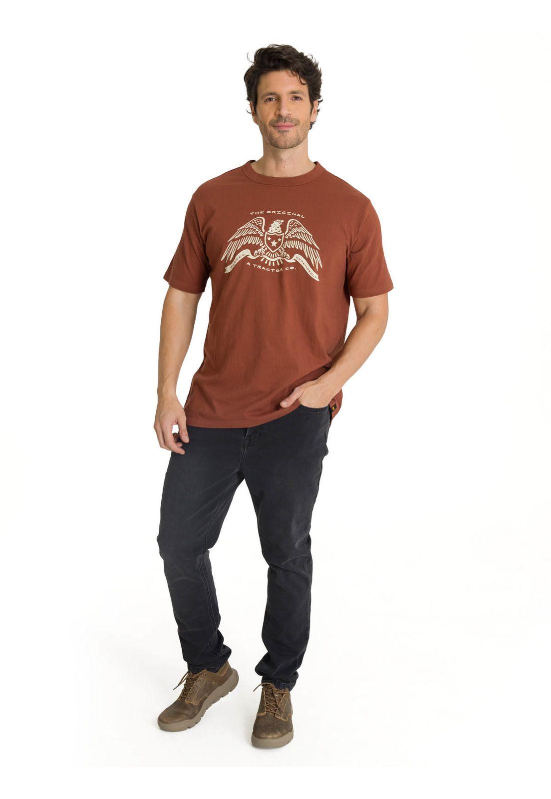 Polera Manga Corta Hombre Roam Free Terracota-5