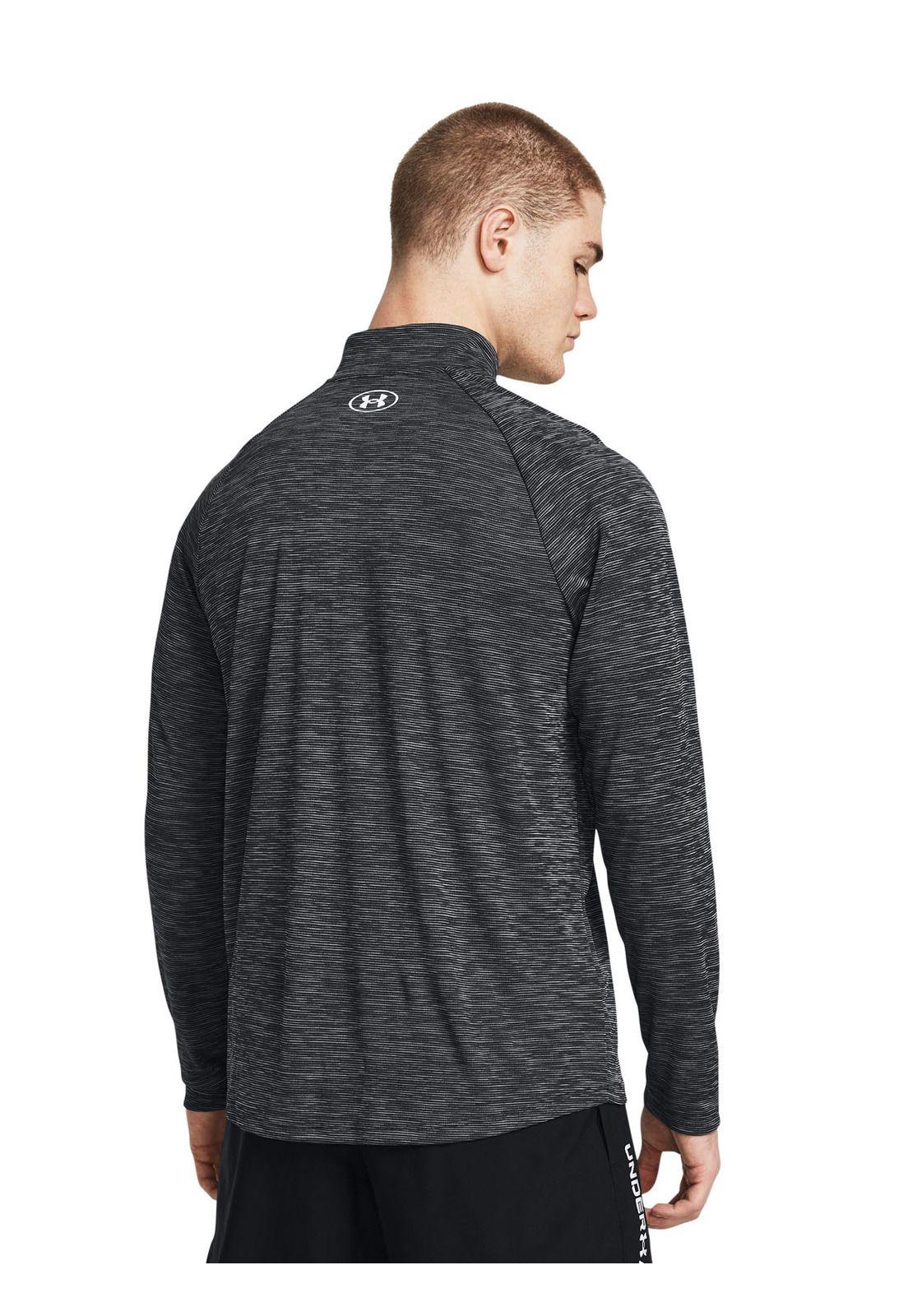Polerón Tech half zip para hombre Negro-4