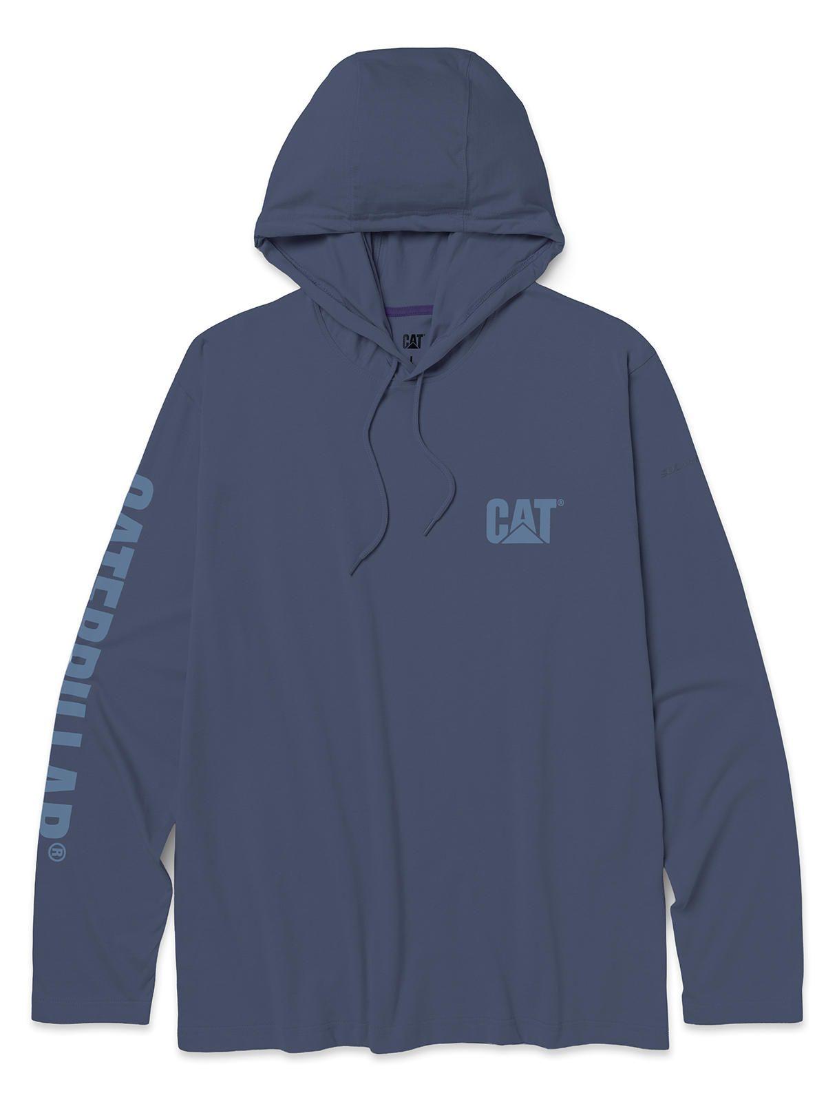 Polera Manga Larga Hombre Hooded Banner Azul -0